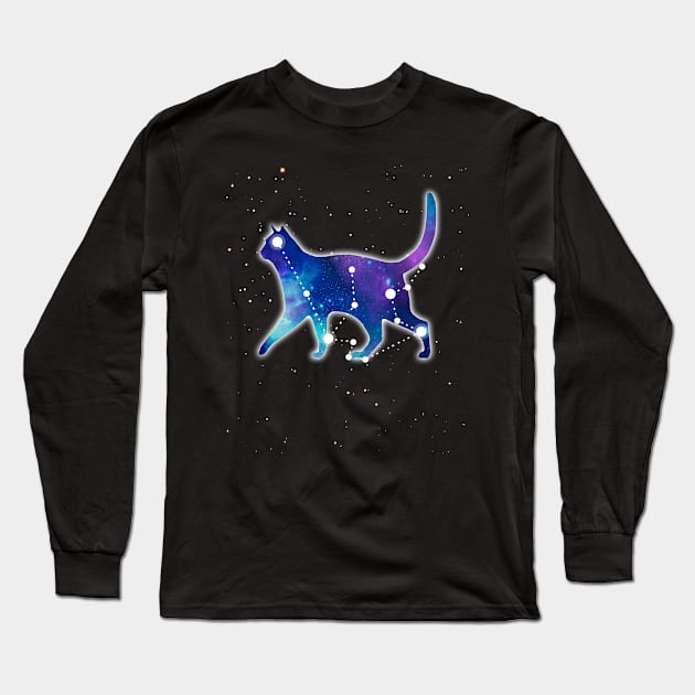 Aquarius Zodiac Sign Astrology Constellation Cat Lover Pet T-Shirt Long Sleeve T-Shirt by flytogs